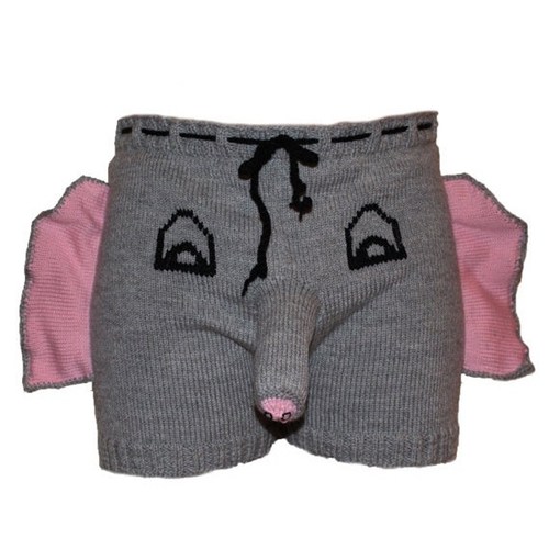 Bachelor Party Joke Underwear - Funny Novelty Stag Night Or Bachelorette Costume Knitted Elephant Trunk Boxer Shorts