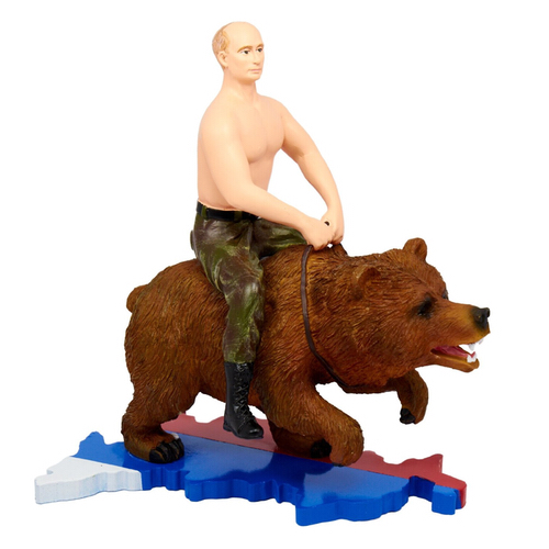 Putin Riding on a Bear Action Figure