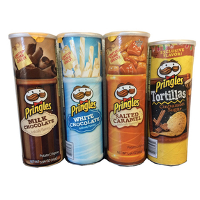 Pringles Limited Time Only White Chocolate Salted Caramel Milk Chocolate and Cinnamon Sugar Gift Pack