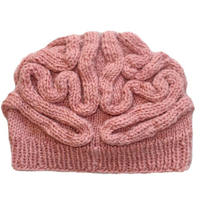 Knit Pink Brain Hat
