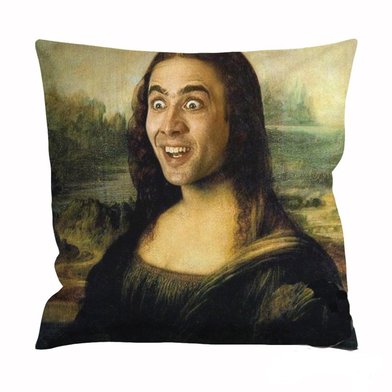 Nicolas Cage as Mona Lisa Cushion Case / Pillow Case