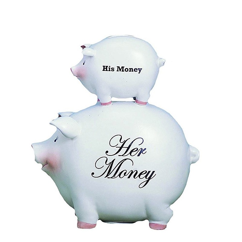 His Money/Her Money Ceramic Piggy Bank