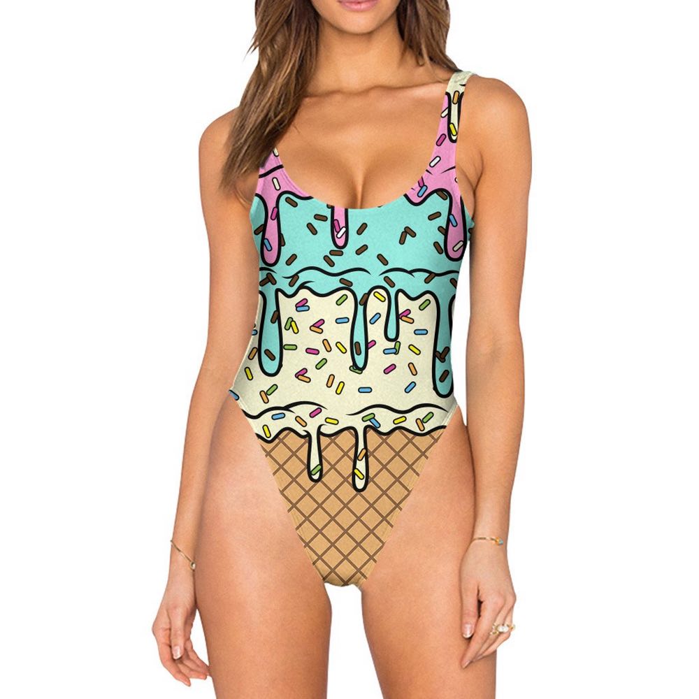 Ice Cream Drip One Piece Swimsuit