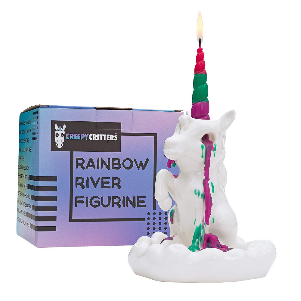 Rainbow River Crying Unicorn Candle Holder
